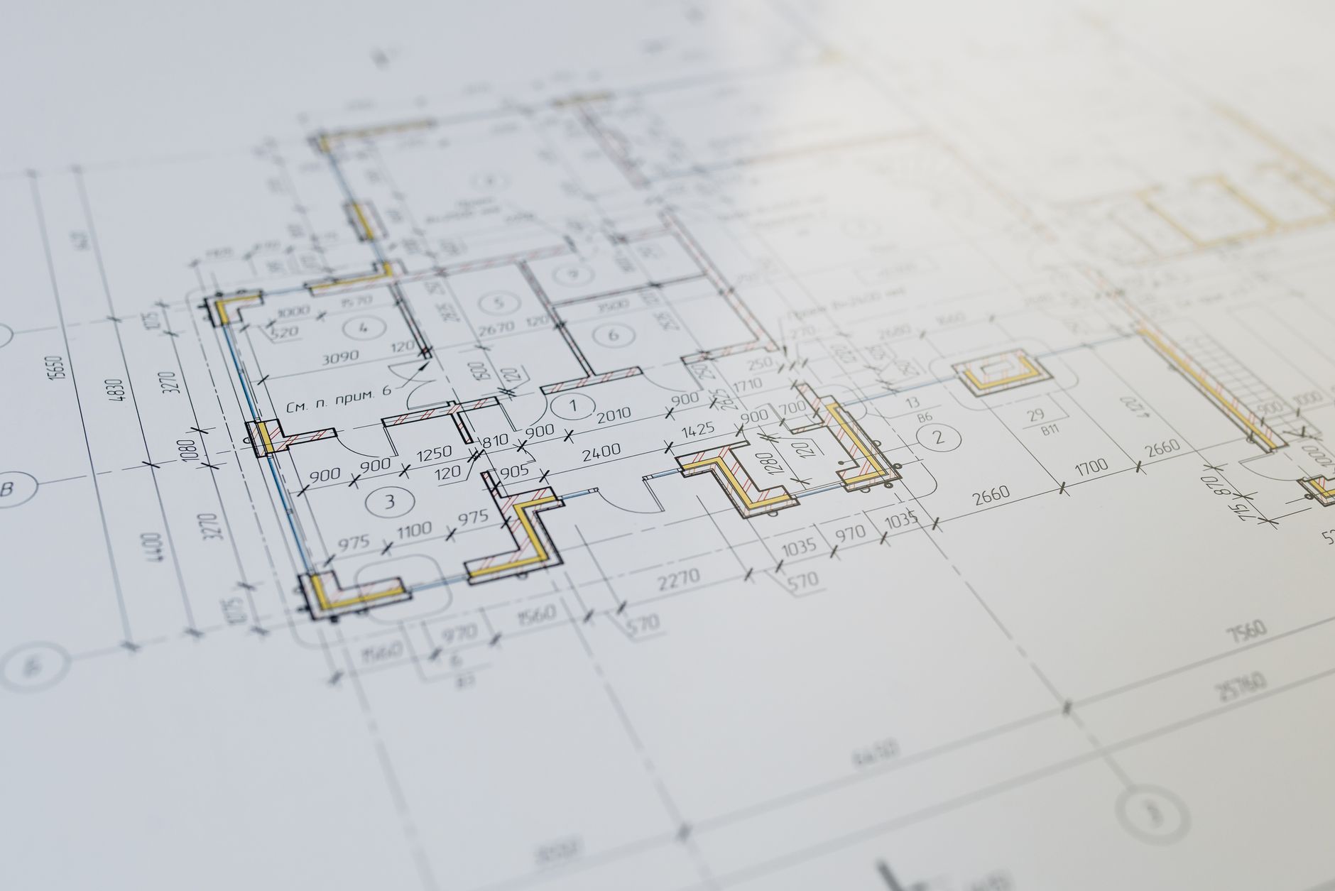 Blueprints and architectural plans for a public sector infrastructure project