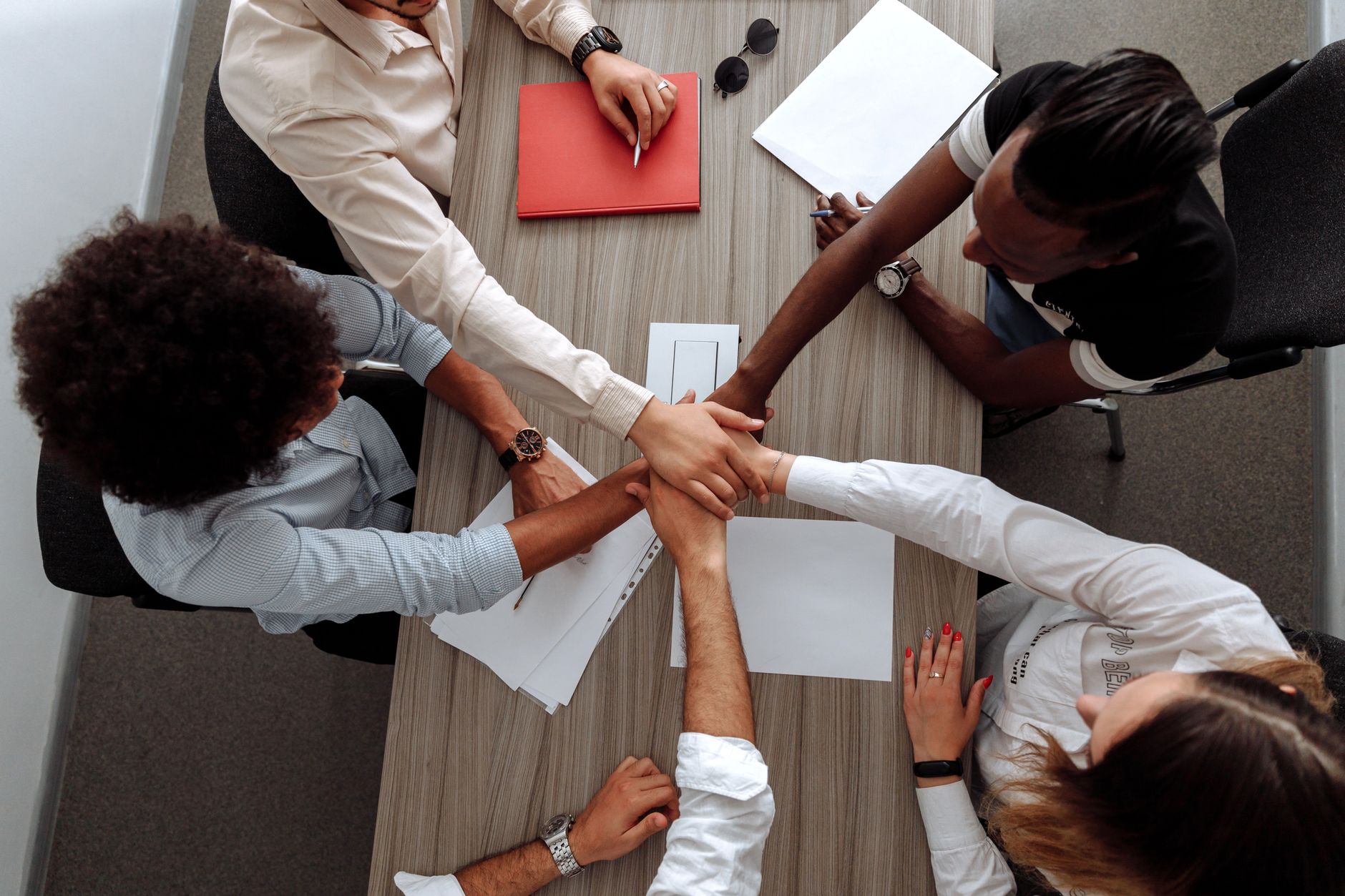 Project management team collaborating in a meeting